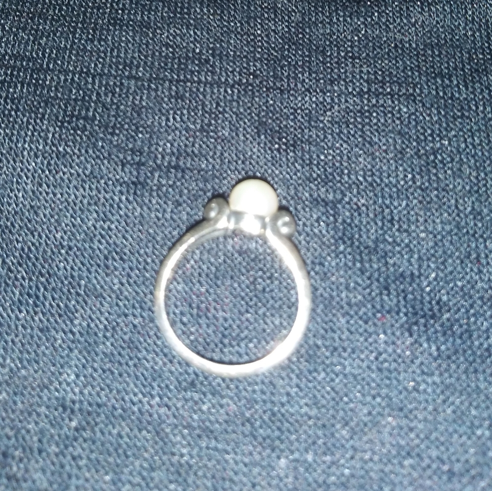 Scroll Pearl Ring - image 3